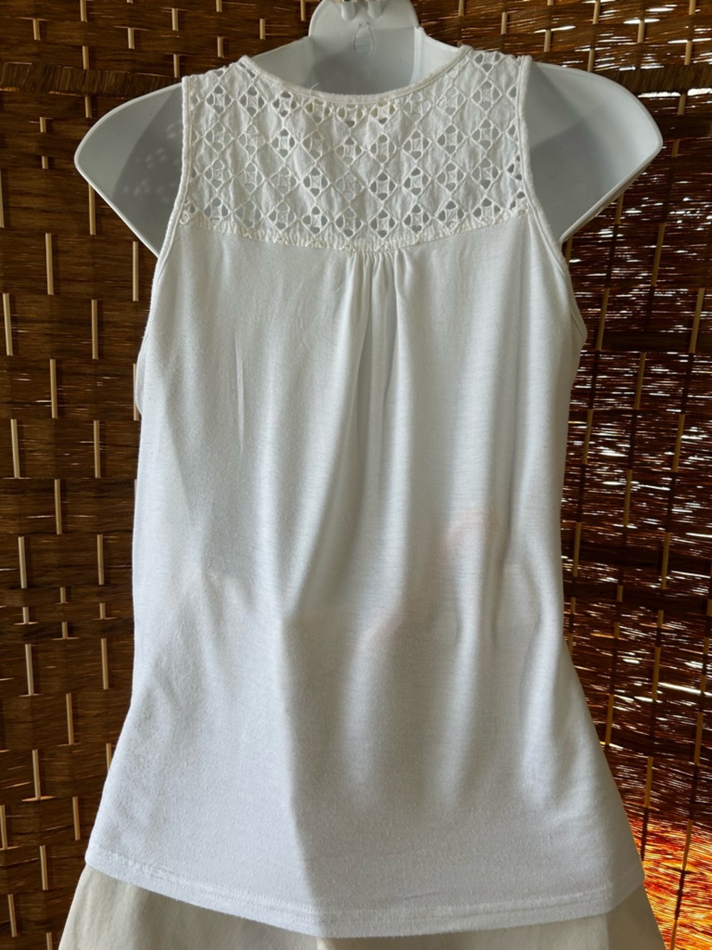 Anthropologie Eyelet Lace Top White Boho Cottagecore Medium S/M Feminine - Picture 5 of 6